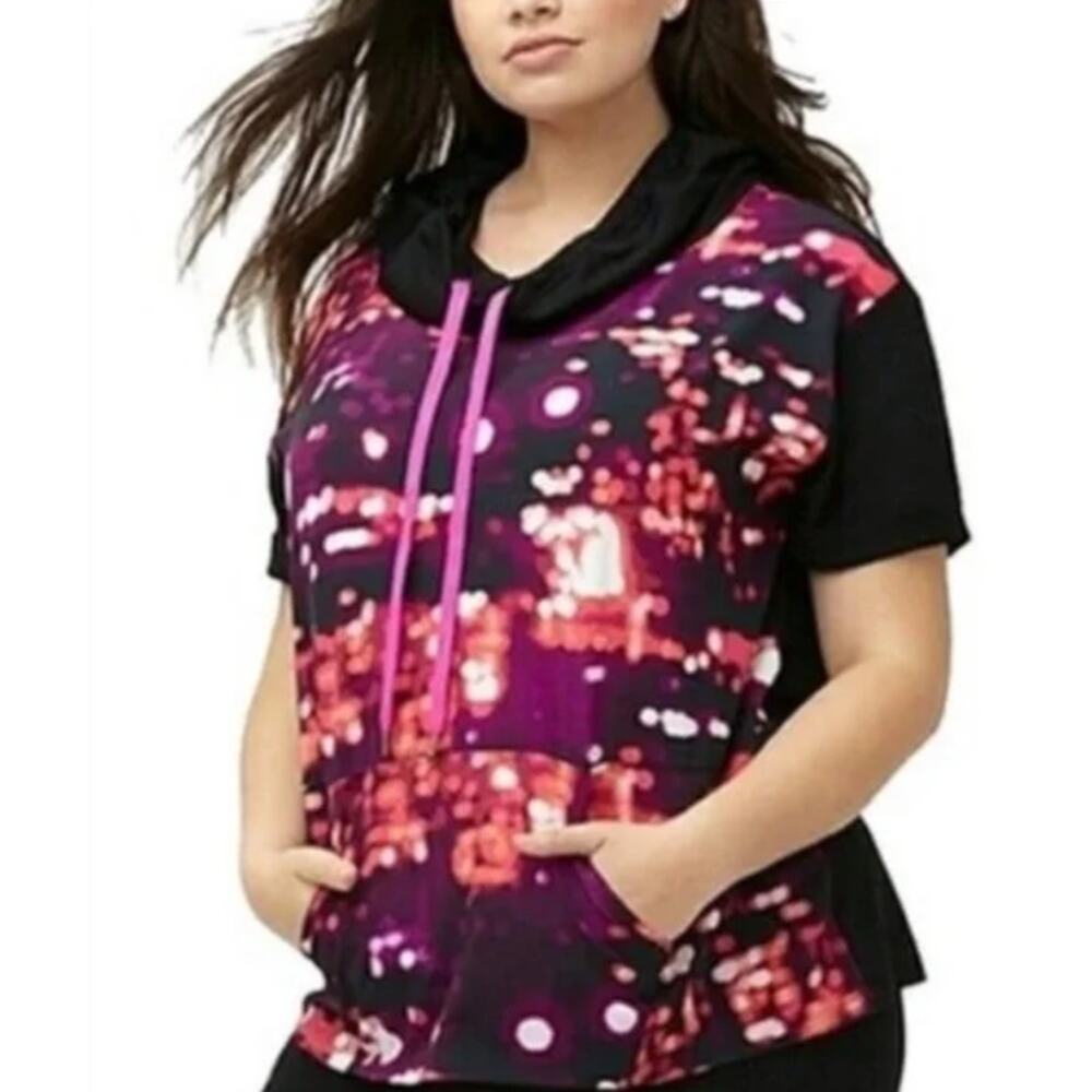 Lane Bryant Livi Active Graphic Short Sleeve Sweatshirt Top Plus 14 16 Workout